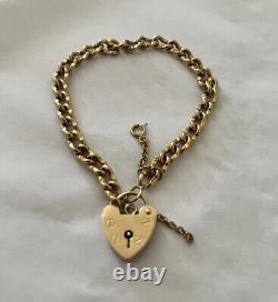 9ct gold bracelet with safety chain