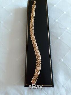 9ct gold bracelets used 8 half inches long 9.2mmwide weight 6.6 grams