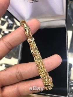 9ct gold cage style bracelet hip hop fashion