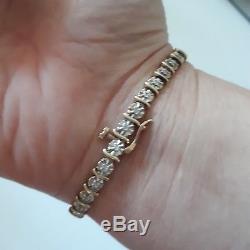 9ct gold diamond tennis bracelet