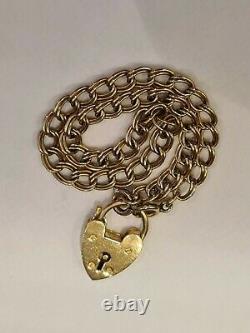 9ct gold double curb charm bracelet
