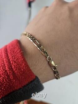 9ct gold figaro bracelet 6g