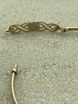 9ct gold hinged amethyst Edwardian style bangle Bracelet hallmarked