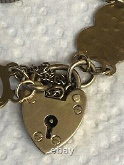 9ct gold love heart bracelet