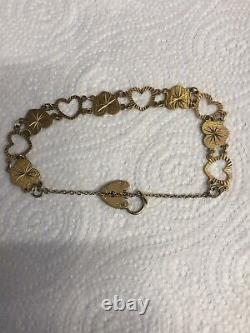 9ct gold love heart bracelet