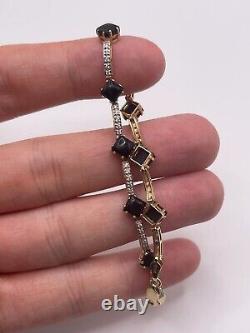9ct gold onyx and diamond bracelet