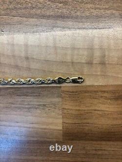 9ct gold rope bracelet 8inch 4.2g