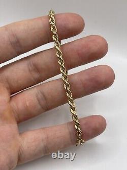 9ct gold rope bracelet (including safety chain)