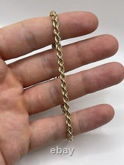 9ct gold rope bracelet (including safety chain)