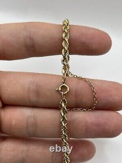 9ct gold rope bracelet (including safety chain)