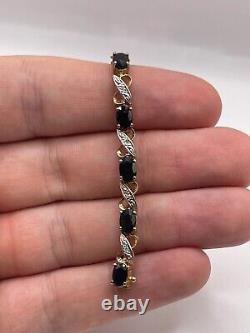 9ct gold sapphire and diamond bracelet