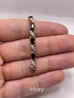 9ct gold sapphire and diamond bracelet