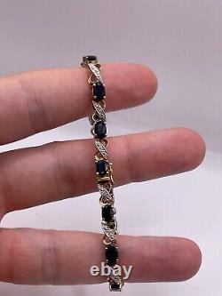 9ct gold sapphire and diamond bracelet