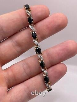 9ct gold sapphire and diamond bracelet