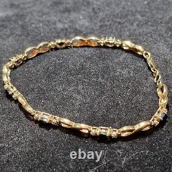 9ct gold sapphire and single-cut diamond bracelet