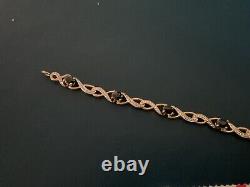 9ct gold sapphire & diamond bracelet 6 Grams 8 inch not scrap (R110)