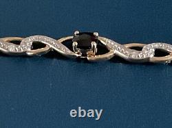 9ct gold sapphire & diamond bracelet 6 Grams 8 inch not scrap (R110)