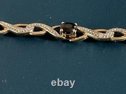 9ct gold sapphire & diamond bracelet 6 Grams 8 inch not scrap (R110)