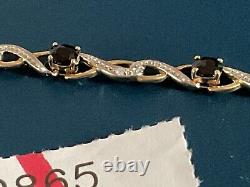 9ct gold sapphire & diamond bracelet 6 Grams 8 inch not scrap (R110)