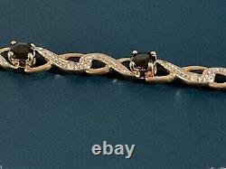 9ct gold sapphire & diamond bracelet 6 Grams 8 inch not scrap (R110)