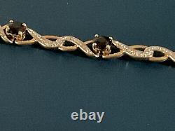 9ct gold sapphire & diamond bracelet 6 Grams 8 inch not scrap (R110)