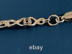 9ct gold sapphire & diamond bracelet 6 Grams 8 inch not scrap (R110)