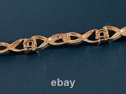 9ct gold sapphire & diamond bracelet 6 Grams 8 inch not scrap (R110)