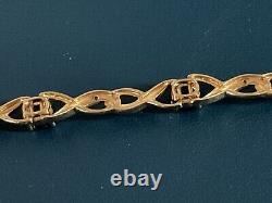 9ct gold sapphire & diamond bracelet 6 Grams 8 inch not scrap (R110)