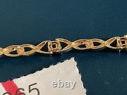 9ct gold sapphire & diamond bracelet 6 Grams 8 inch not scrap (R110)