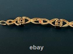 9ct gold sapphire & diamond bracelet 6 Grams 8 inch not scrap (R110)