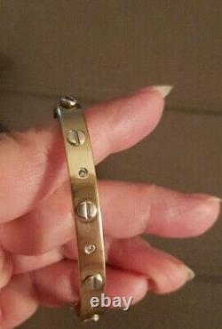 9ct gold screw bangle