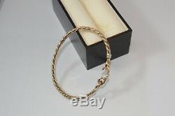 9ct gold torque bangle bracelet 30.5 grams / hook & loop bracelet / 375 gold