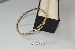 9ct gold torque bangle bracelet 30.5 grams / hook & loop bracelet / 375 gold