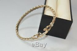 9ct gold torque bangle bracelet 30.5 grams / hook & loop bracelet / 375 gold