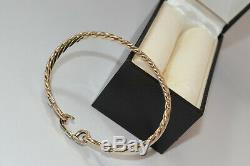9ct gold torque bangle bracelet 30.5 grams / hook & loop bracelet / 375 gold