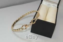 9ct gold torque bangle bracelet 30.5 grams / hook & loop bracelet / 375 gold