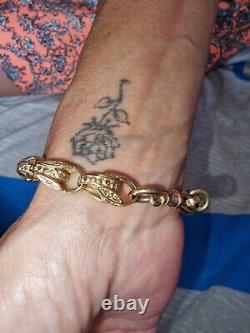 9ct gold tulip bracelet, Heavy 28.3g, Not Scrap