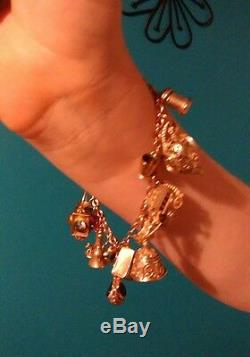 9ct gold vintage charm bracelet