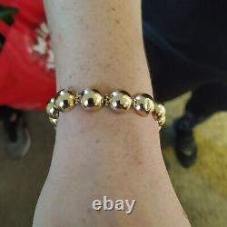 9ct gold vintage unusual ½ ball bracelet Pre owned Weight 13.8 grams