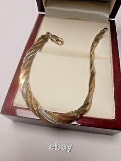 9ct multi colour gold bracelet Pre owned Length 7 ½ inch Weight 5.4 grams