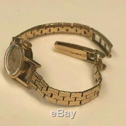 9ct solid gold bracelet & case swiss Wind Up Longines wristwatch working