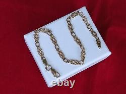 9ct solid gold bracelet, celtic knot curb, 7.25'' length, 4mm width, 3.91 grams
