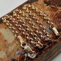 9ct solid gold dainty belcher link bracelet, Hallmarked, 2.8mm wide 7.5 inches