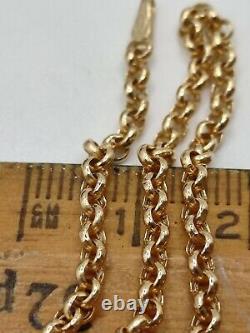 9ct solid gold dainty belcher link bracelet, Hallmarked, 2.8mm wide 7.5 inches