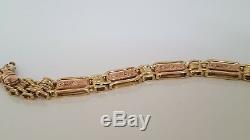 9ct solid rose and yellow gold bracelet 24.19g
