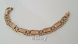 9ct solid rose and yellow gold bracelet 24.19g