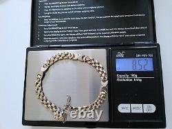 9ct white and yellow gold ladies kiss bracelet 8.6 grams Hallmarks nice quality