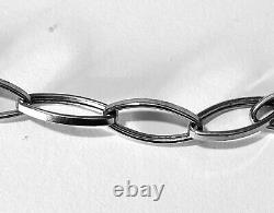 9ct white gold Hallmarked Hollow Link Bracelet 7.25 inches