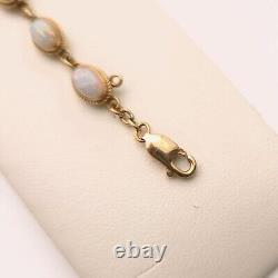 9ct yellow Gold Braided edge link Opal Multi-stone Bracelet