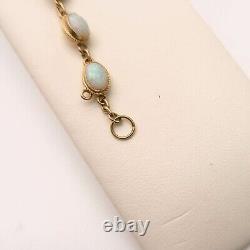 9ct yellow Gold Braided edge link Opal Multi-stone Bracelet